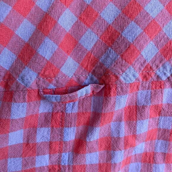 J. Crew Plaid Check Boy Shirt Red Purple Relaxed Fit Casual Cabincore Sz 0 - Picture 13 of 16
